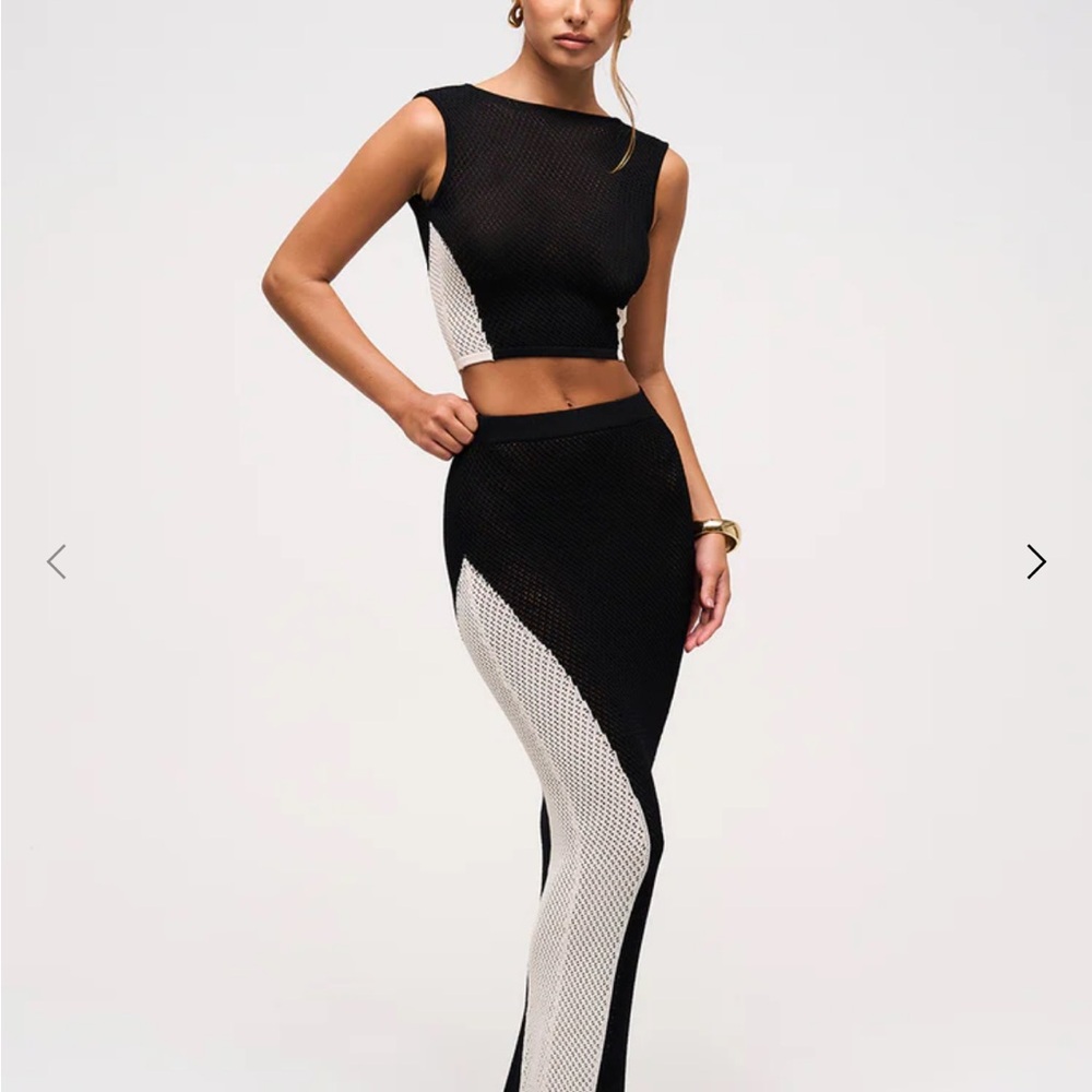 Murci “Shadow” Black and White Knit Two-Piece Set